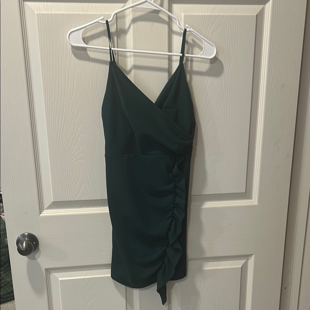 Elegant Green Ruched Dress